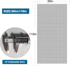 NeatiEase Window Screen, 39"x118" Adjustable Flexible Fiberglass Screen Door Mesh - DIY Replacement Kit for Patio Porch Door Windows and Sliding Screen Doors(Black)