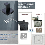 Matte Black Bathroom Accessories Bath Accessories Set Towel Racks for Bathroom Towel Holder Black Bathroom Hardware Set Black Bathroom Towel bar Sets Stainless Steel Bath Accessories kit 23.6 Inch