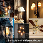 TJOY 12 Pack Vintage 8W ST58 LED Edison Amber Light Bulbs, 60W Equivalent, 800 Lumens, 2200K Soft White, Dimmable, E26 Base LED Filament Bulbs, CRI80+, Antique Glass Style for Home, Bedroom