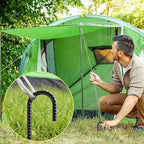 AAGUT 16 Inch 8 Pack Rebar Stakes 3/8" Heavy Duty J Hook Chain Link Fence Stakes with Chisel Point End Steel Ground Anchors for Tent and Outdoor Decorations, Black Coated