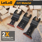 LEILUO 15Pcs Japanese Teeth Oscillating Saw Blade Set 70mm Extra-Long Multi Tool Blades CRV Wood Cutting DIY Woodworking Universal Oscillating Tool Accessory Compatible with DeWalt Makita and More