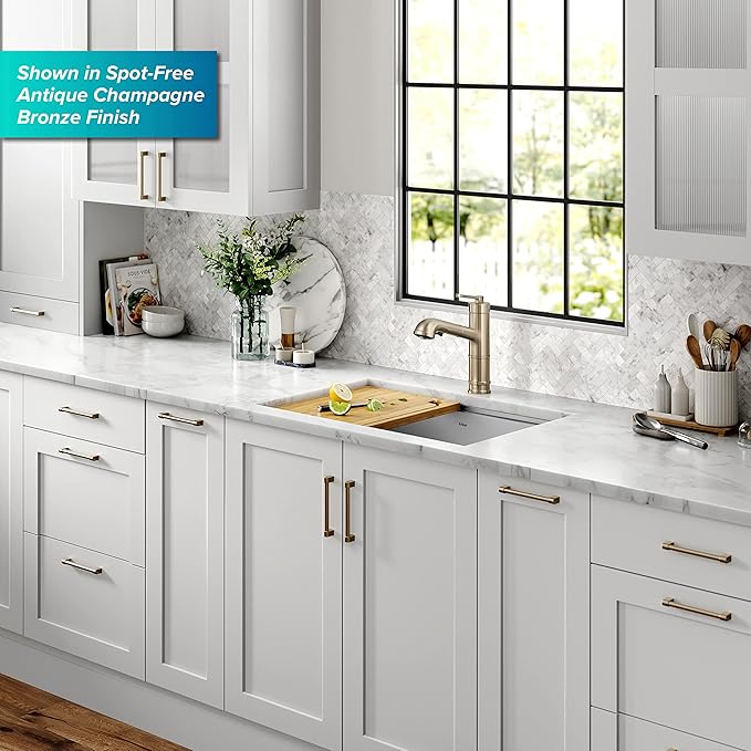 KRAUS Allyn Pull-Out Single Handle Kitchen Faucet in Spot-Free Stainless Steel, KPF-4103SFS