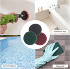 HARFINGTON 15pcs Drill Power Brush 5 inch Tile Scrubber Scouring Pads 150-240 Grit for Bathroom Kitchen Household Cleaning