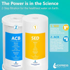 Express Water - Whole House Water Filter System - 2-Stage Water Filtration System - Sediment & Carbon Filters - Reduce Harmful Contaminants - Clean Drinking Water - Includes Easy Release, and 1” Inch