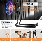 Heavy Duty Storage Magnetic Utility Hooks Large Garage Magnet Hooks with Anti-Slip Coating for Metal Cabinet,Pegboard,Garage Shelve,Garden Tools (Black3pro)