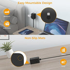 Flat Black Extension Cord, TESSAN Ultra Thin Power Strip with 3 USB Wall Charger (1 USB C), 3 Outlets Small Charging Station, 5 ft Slim Plug for Cruise Travel Office School Dorm Room Essentials