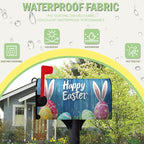 Easter Bunny Mailbox Cover Magnetic Lrage Size 21 x 25.5 Rabbit Colorful Eggs Mailbox Covers Wraps Blue Spring Post Letter Box Cover Oversized for Home Garden Yard Decor