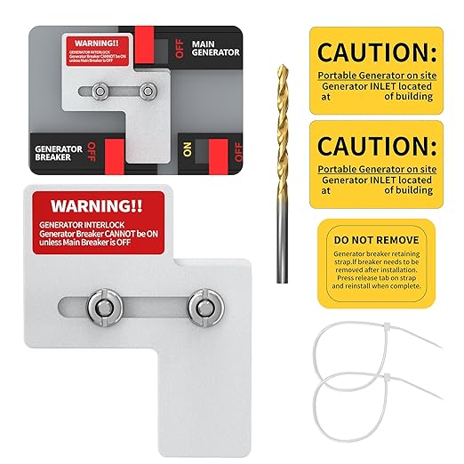 Generator Interlock Kit Compatible with for Siemens 100 Amp and Murray 100 Amp Panels, Interlock Kit with 7/8-1 1/4 Inch Spacing Between Main and Generator Breaker