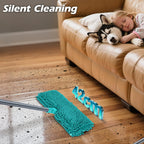 MASTERTOP Microfiber Flat Mop, Double-Sided Dust Mop with 4 Wet & Dry Pads, Floor Mop with Extension Stainless Steel Handle for Cleaning Hardwood, Vinyl, Laminate