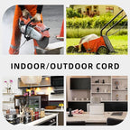 25ft Outdoor Extension Cord - 16/3 Heavy Duty SJTW Waterproof White Electrical Cable with 3 Prong Grounded Plug for Safety, Great for Lawn and Major Appliances