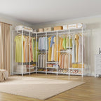 VIPEK V70 Extra Large Clothes Rack Heavy Duty Clothing Rack, Freestanding Wardrobe Metal Closet for Hanging Clothes, Bedroom Organizer and Storage, Max Load 1670lbs, White