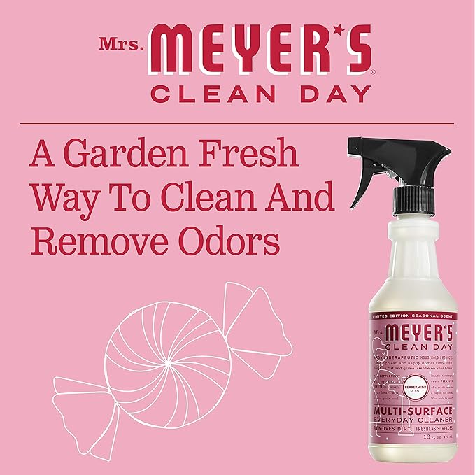 Mrs. MEYER'S CLEAN DAY Multi-Surface Everyday Cleaner, Peppermint Scent, 16 Ounce Bottle (Pack of 3)