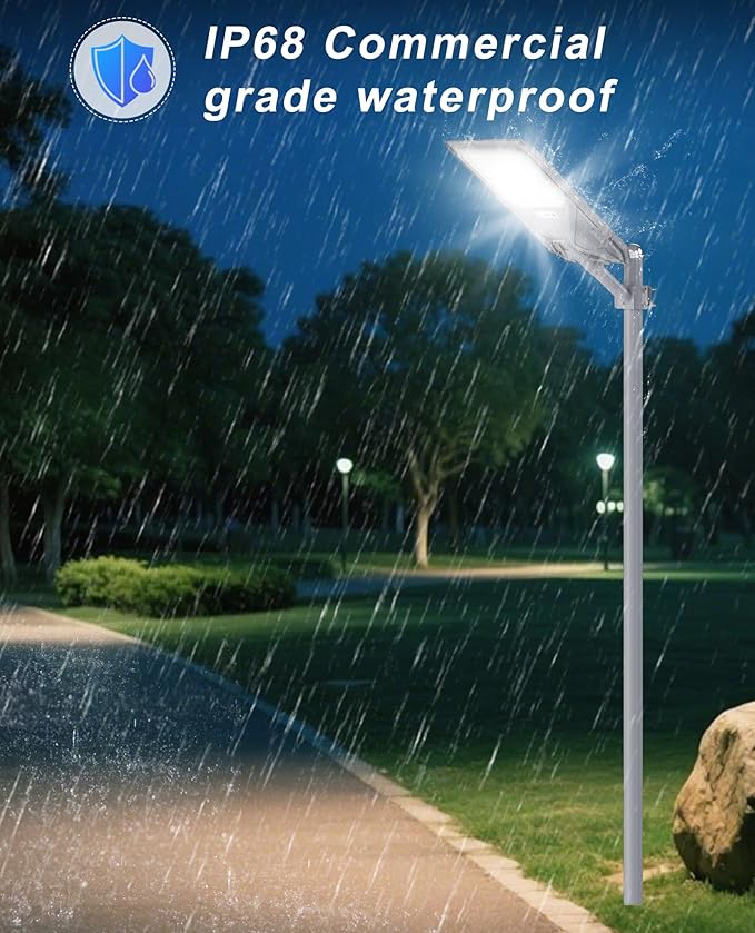 JAYNLT X-7500W Solar Street Lights,6500K Commercial Parking Lot Light Dusk to Dawn Dusk to Dawn,IP68 Waterproof Flood Security Street Lights Motion Sensor for Garage,Road