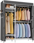 VIPEK V2C Heavy Duty Clothes Rack with Upgraded Polyester Cover, Metal Portable Closet with Adjustable Shelves & Hanging Rods, Freestanding Wardrobe Closet for Bedroom, Max Load 700LBS