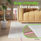 GEARit 360 Rotating Flat Plug Short Extension Cord with 3 Outlets (2ft, Pink) 16AWG/13A 3 Prong Wire, Outlet Saver for Home Office Dorm Room Essentials, ETL Certified