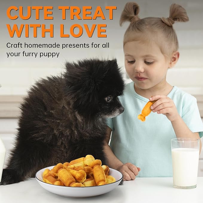 Baker's Friend Dog Treat Maker Machine in 2 Shapes, 16 Bones Dog Treat Molds Gifts for Dog Lovers, Personalized Dog Gifts, Snack Machine, Brush & Recipes Included, Aqua