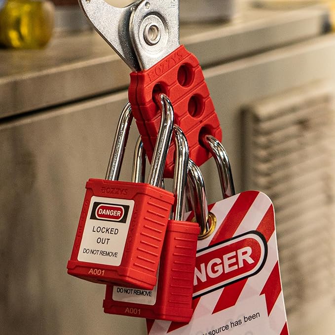 Lockout Tagout Locks with 2 Master Keys｜12-Pack Red OSHA Loto Lock｜Keyed Different & Laser Coding｜Lock Out Padlock Kits for Machinery & Electrical Panels