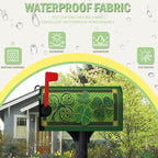 St Patrick Day Mailbox Covers Magnetic Large Size Green Shamrocks Clover Mailbox Cover Oversized Wraps Happy St. Patrick's Day Mailbox Post Cover Waterproof Garden Decor 25.5x21 Inch