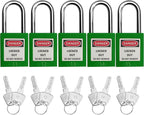 Lockout Tagout Locks, Safety Padlock, Keyed Differently Loto Safety Padlocks for Lock Out Tag Out Kits Station (Green NO.11-20)