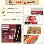 Deck Screws #9 x 2-1/2", 500 Pcs Wood Screws 2 1/2 inch, Rust Resistant, Construction Fence Exterior Screws, Torx Head Drive, 2 Pcs T25 Star Bits Included, Yellow