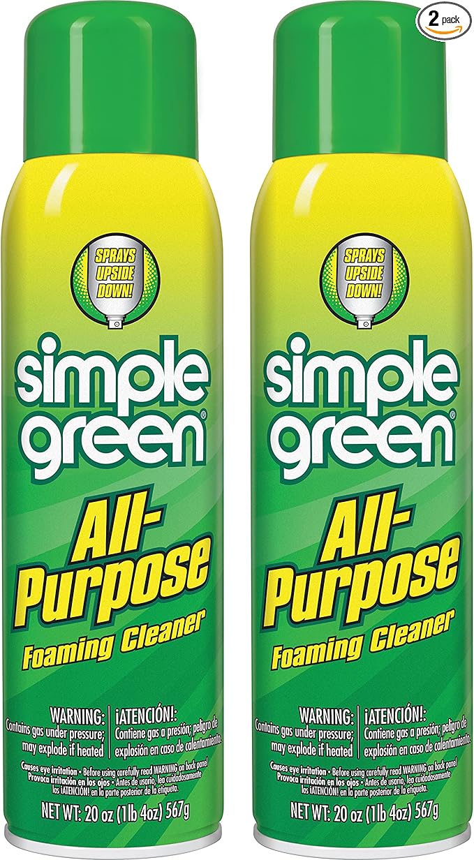 Simple Green All-Purpose Foaming Aerosol Cleaner, All-Purpose Cleaning and Degreasing, 20 Oz (Pack of 2)