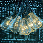 10-Pack Edison Replacement Light Bulbs, 7-Watt E12/C7 Incandescent ST38 Replacement Clear Glass Light Bulbs for Outdoor Patio String Lights, Vintage Light String