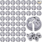 Sintuff 120 Pcs 3/8 In. - 1/2 In. Non Metallic Button Push-in Bulk Connector Gray NM Cable Connector Electrical Conduit Fittings Fits for 1/2 Inch Knockouts