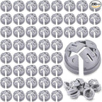 Sintuff 200 Pcs 3/8 In. - 1/2 In. Non Metallic Button Push-in Bulk Connector Gray NM Cable Connector Electrical Conduit Fittings Fits for 1/2 Inch Knockouts