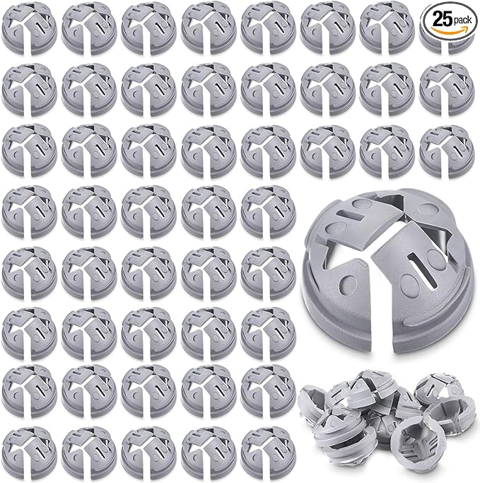 Sintuff 25 Pcs 3/8 in. - 1/2 in. Non Metallic Button Push-in Bulk Connector Gray Nm Cable Connector Electrical Conduit Fittings Fits for 1/2 Inch Knockouts
