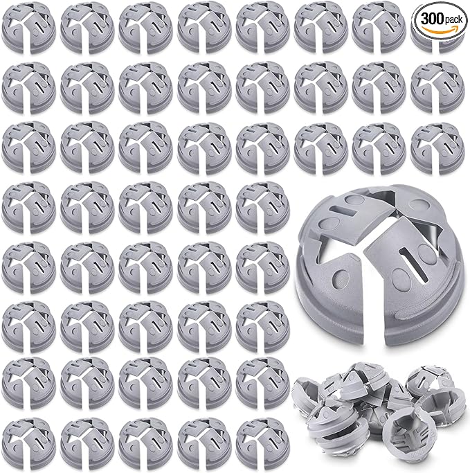 Sintuff 300 Pcs 3/8 In. - 1/2 In. Non Metallic Button Push-in Bulk Connector Gray NM Cable Connector Electrical Conduit Fittings Fits for 1/2 Inch Knockouts