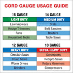 Clear Power Heavy Duty Outdoor Extension Cord - 100 FT, Blue | for Extreme Cold Weather -50°C, 16/3 SJTW, 3 Prong Grounded Plug, with Power Indicator Light (CP10075)