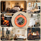 Portable Carbon Monoxide Detector for Travel：4-in-1 CO2 Monitor for Home - 1000mAh Battery Mini CO Carbon Dioxide Alarm with Temperature(°F) & Humidity for RV Hotel Camping- Orange