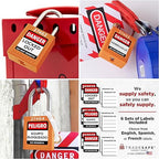 TRADESAFE Lockout Tagout Locks Set - 7 Orange Loto Locks, Lockout Locks Keyed Different, 2 Keys Per Lock, OSHA Compliant Lock Out Tag Out Padlocks, Safety Padlocks for Electrical Lockout Tag Out Kits