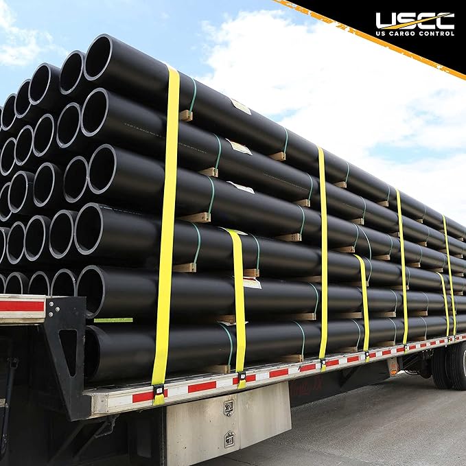 US Cargo Control 4 Inch x 11 Inch Fixed End (5-Pack), Zinc-Coated Ratchet and Black Flat Hook, 5,400 lbs Working Load Limit, 4 Inch Ratchet Strap Fixed Ends for Flatbed Trailers and Trucks