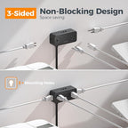 TESSAN Black Extension Cord 5 Ft, Flat Surge Protector Power Strip with 4 Wide Spaced AC Outlets 3 USB Ports (1 USB C), Ultra Thin Flat Plug with 900J Surge Protection, Office Dorm Room Essentials