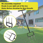 Lawn Aerator, Core Aerator Lawn Tool, Stainless Steel 3-Corer Lawn Hand Aeration – Manual Yard Plug Aerator for Compacted Garden Soil, Garden Care, Gardening Core Aeration Tool (Spike Tine)