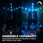 OHLECTRIC Transparent Blue Night Light Bulbs (10-Pack) 11W S14 Sign Bulb, Decorative Light Bulbs, E26 Medium Base, Colorful Bulbs, Dimmable, Sign Replacement Lamp for Indoor & Outdoor Use.Avg Hrs 5000