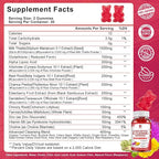 Liver Cleanse Detox & Repair Gummies - 24 Potent Herb w/3000MG Milk Thistle Silymarin, Dandelion, Artichoke Extract & Elderberry - No Sugar, Raspberry Flavor -120 Count