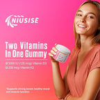 Vitamin D3 + K2 Sugar Free Gummies, 10000 IU Vitamin D3 + 250 mcg Vitamin K2, Supports Bone & Heart Health for Adults, Promotes Calcium Absorption & Immune Health, Non-GMO, 60 Gummies