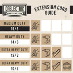 6 Foot Outdoor Extension Cord - 16/3 SJTW Black 16 Gauge Electrical Cable with 3 Prong Grounded Plug