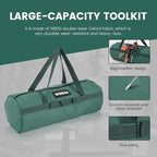 Tool Bag (2-Pack), Round Bucket tool bag organizer,Garden tool bag, Outer knitted lanyard, Heavy-Duty 1680D Oxford Fabric, for camping storage,Hiking,BBQ Tool Storage(by WMEEII)