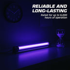 OHLECTRIC F4T5/BL Linear Fluorescent Tube 6-Inch (4-Pack) T5 4W Straight Black Light Linear Bulbs, High Output Glow Effect Party Bulb, G5 Base