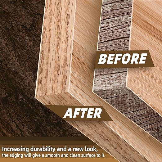 GSCIT Club Red Oak Edge Banding, 3 inch x 25ft roll of Veneer Edge Banding Pre-glued Flexible, Real Wood Tape for Cabinet Repair & Furniture Restoration