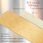 GSCIT Club Gold Edge Banding, 3/4 Inch x 100ft Aluminum Brushed Edge Banding PVC Edge Trim for Cabinet Repair Furniture