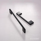 Alzassbg 5 Pack Matt Black Cabinet Pulls, 12-1/2 Inch(320mm) Hole Centers Rectangle Cabinet Handles Kitchen Pulls for Drawers and Cabinets AL3051MB