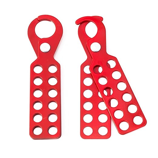 7240 12 Hole Lockout Tagout Hasp, Red