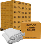 White Terry Bar Mop Towels 4800 Pcs (Approx) - 100% Cotton Ultra-Absorbent Cleaning Rags, Perfect Washable Kitchen Rags for Bars, Restaurants & Home (600 lbs Pallet - 120x5 lbs. Box)