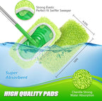 Set of 4 Reusable Microfiber Mop Pads Compatible with Swiffer Sweeper, Dry Sweeping Cloths, Washable Wet Mopping Cloth Refills for Floor Cleaning (Mop is Not Included) (Multicolor 1, 4 Pack)