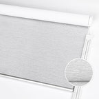 ALLBRIGHT 100% Blackout Roller Blinds Woven Shades with Striped Jacquard, Cordless Window Shades, UV Protection Fabric, Easy-Install for Indoor Home & Office, Grey, 36" W x 72" H