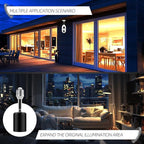 2 PCS Ceramic & Metal E26 Light Socket Extender Black - 5.5" Length,90° Vertical & 360° Horizontal Adjustable, 110V-240V, 150W Max, Fire-Resistant, Light Socket Extender for E26 Light Bulb